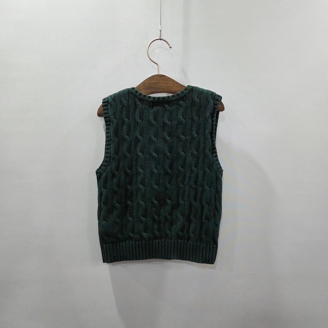 폴로랄프로렌 키즈 케이블 니트 베스트 그린 3T  상품이미지5