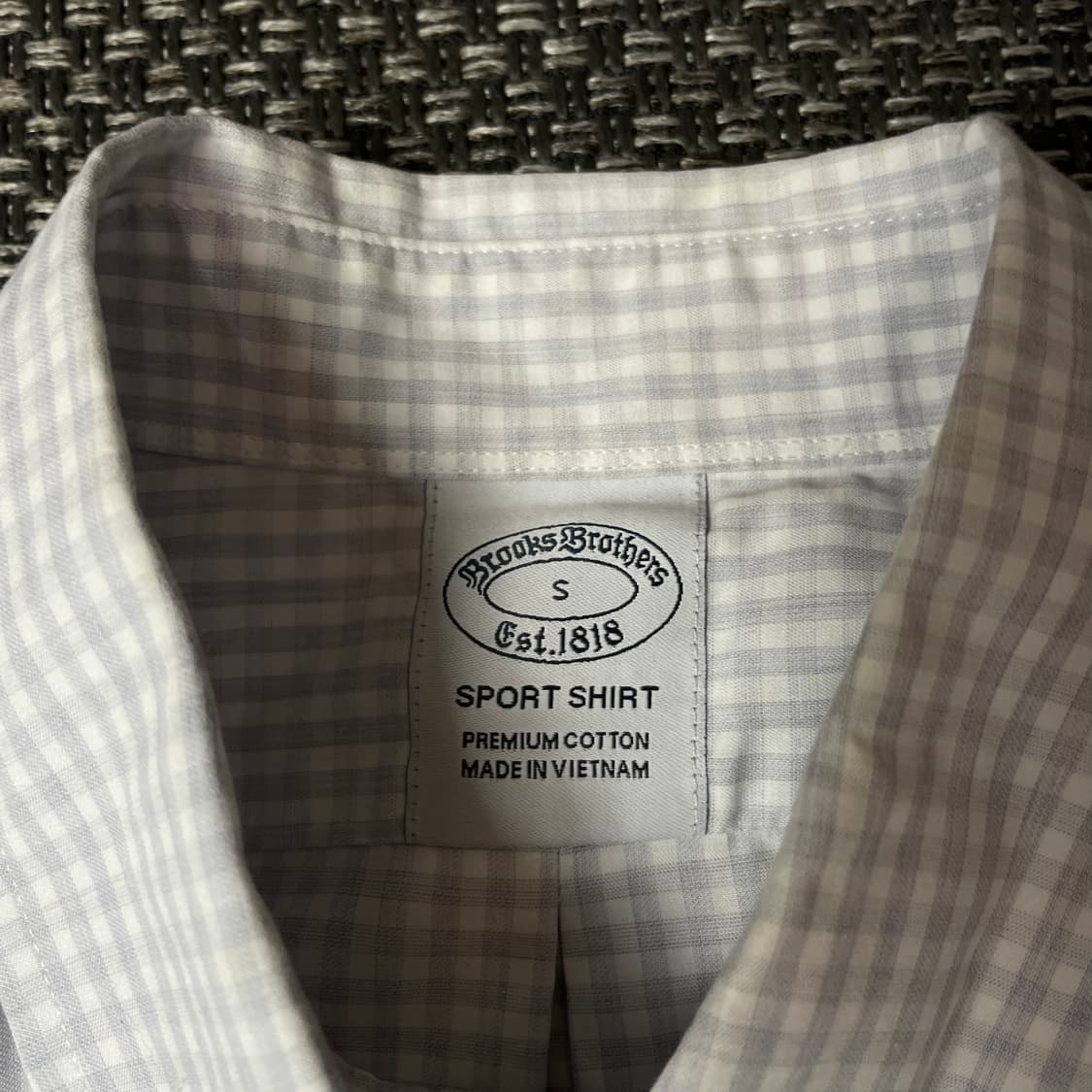 브룩스브라더스 스카이블루 마이크로 체크 긴팔 셔츠 S 상품이미지4