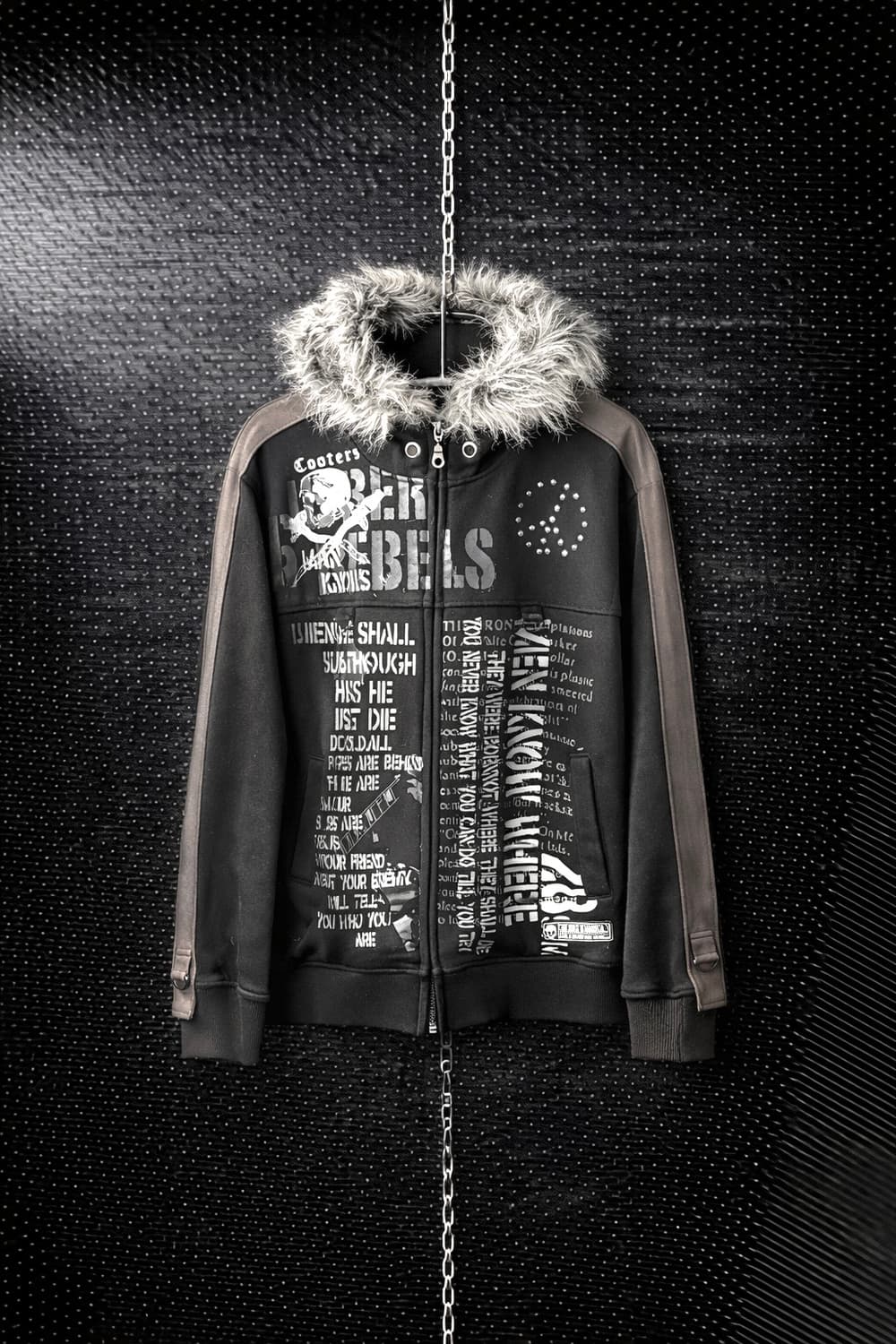 Center clease 퍼 후드집업 상품이미지1