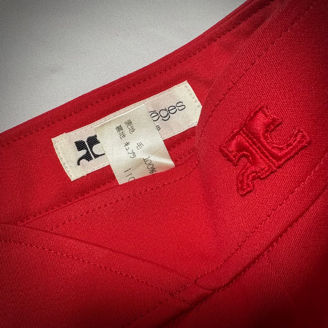 90s Courrèges Red Button Skirt 상품이미지5