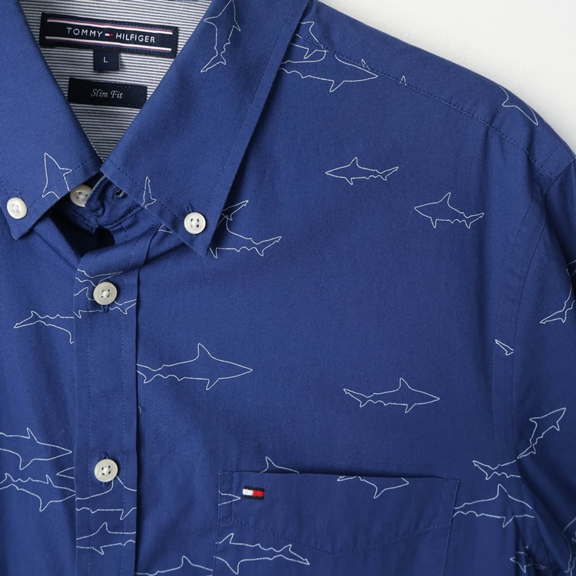 100/타미힐피거 샤크 슬림핏 포켓 코튼 셔츠 상품이미지3