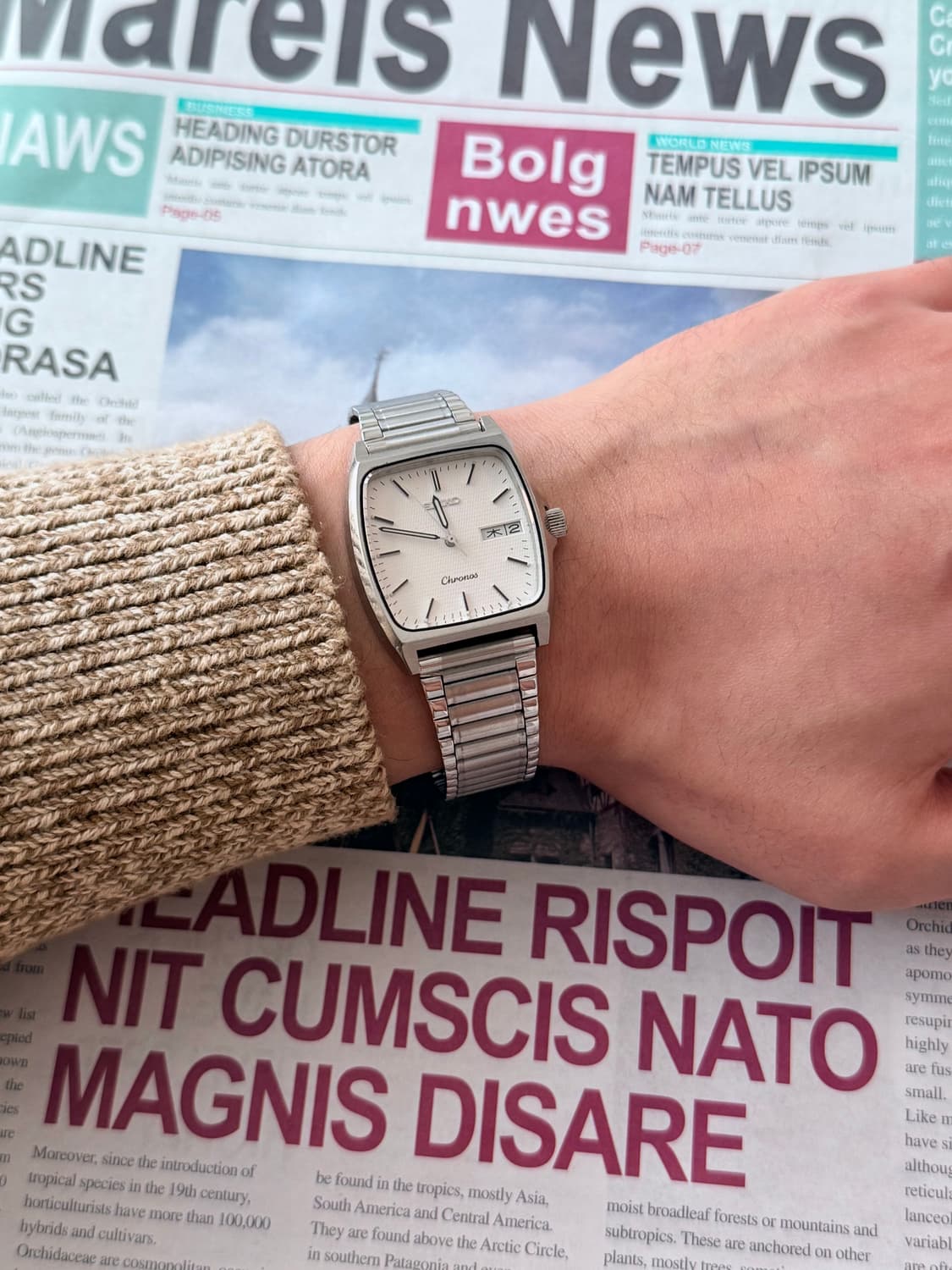 세이코 Seiko Chronos 스퀘어 데이 데이트 상품이미지5