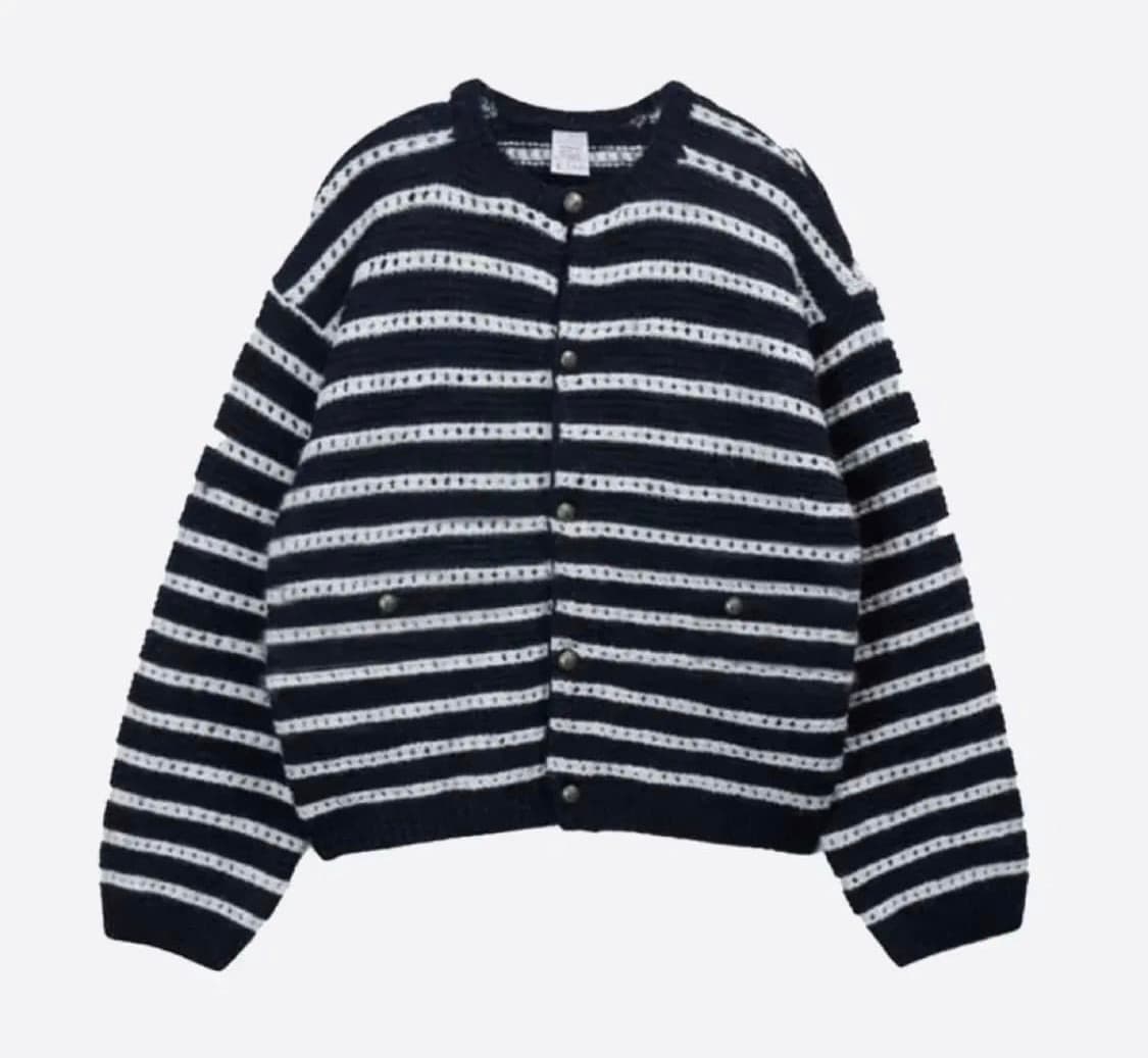 (새상품)stu 스트라이프 가디건L 상품이미지1