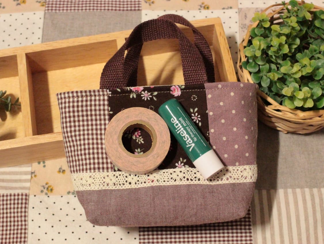 핸드메이드 패치워크 파우치 겸 패브릭 바구니 상품이미지8