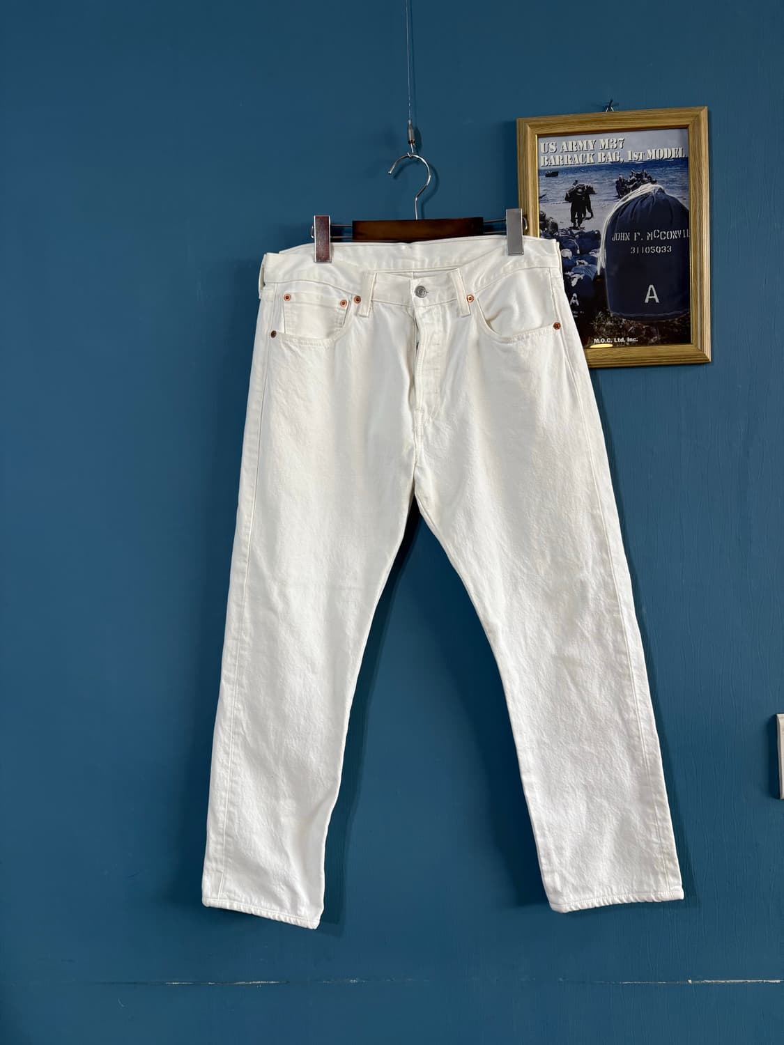 00‘s Levis 501 white denim pant. 상품이미지1