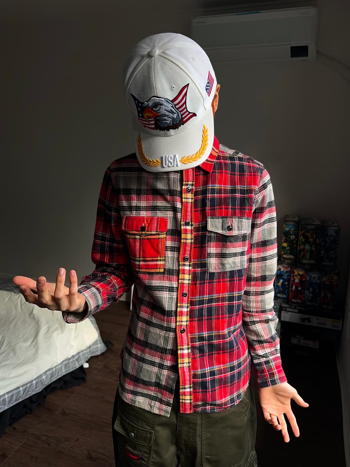 Beams 하프 앤 하프 플레이드 체크 셔 상품이미지5