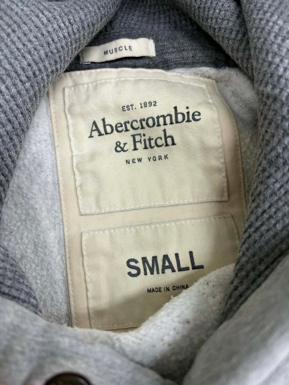 [S] 아베크롬비 Y2k 올드스쿨 그레이 후드티 스웻 셔츠 상품이미지5