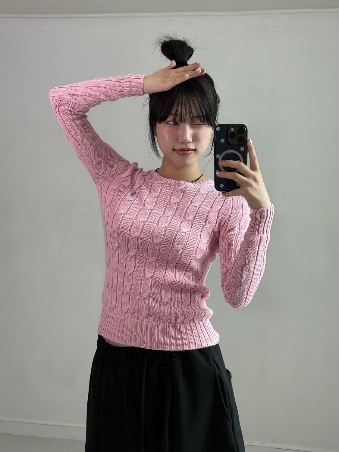 폴로 핑크 니트 상품이미지1