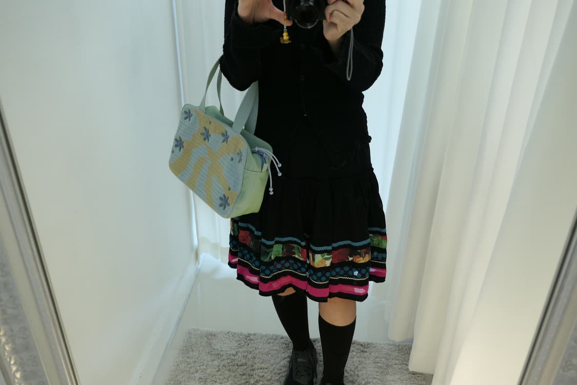Mixed fabric gather skirt  상품이미지4