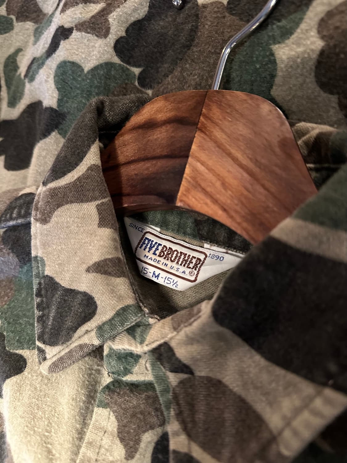 90s USA 빈티지 FIVEBROTHER 파이브브라더 카모 셔츠 상품이미지5