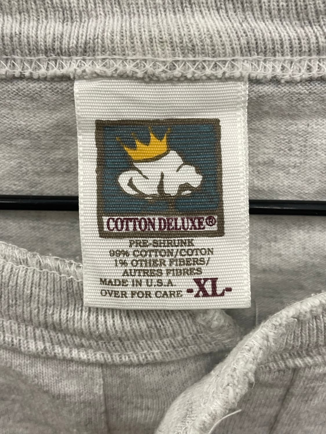 90s USA Cotton Delux 헨리넥 티셔츠 xl 상품이미지4