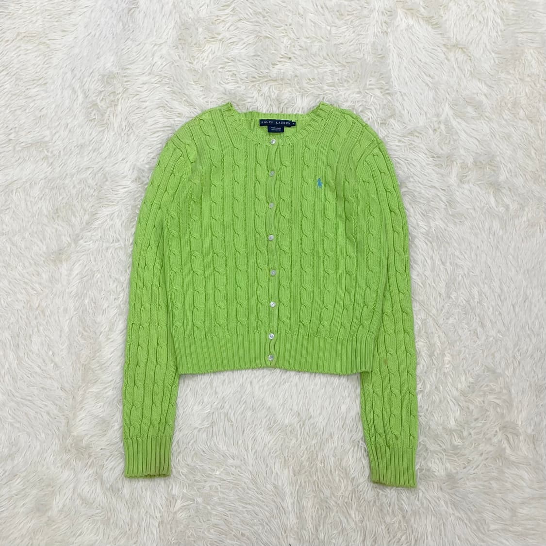 폴로 랄프로렌 포니 로고 케이블 라운드 가디건 니트 상품이미지2