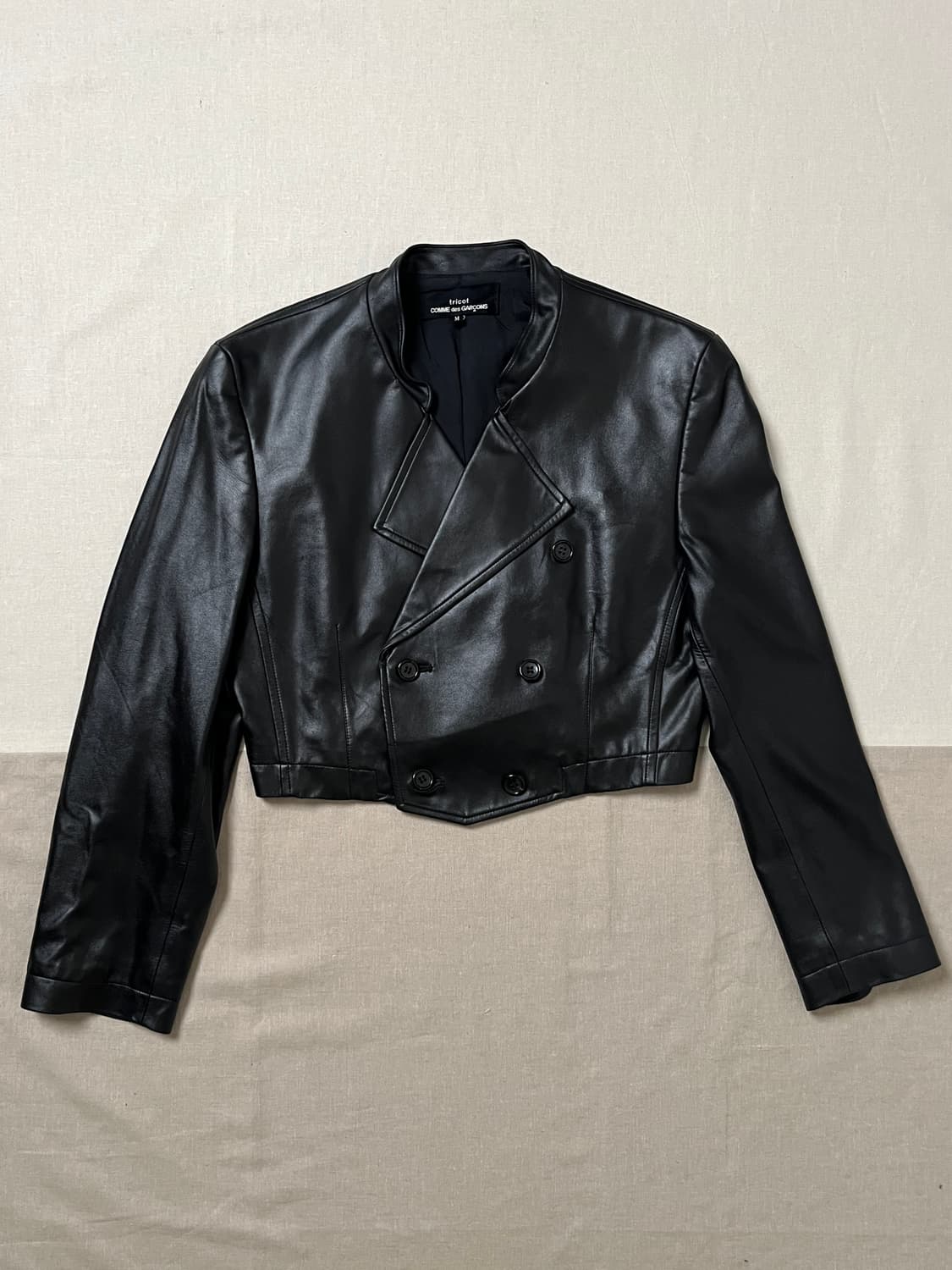 90s 꼼데가르송 레더 더블 크롭 자켓 comme des garcons 상품이미지1