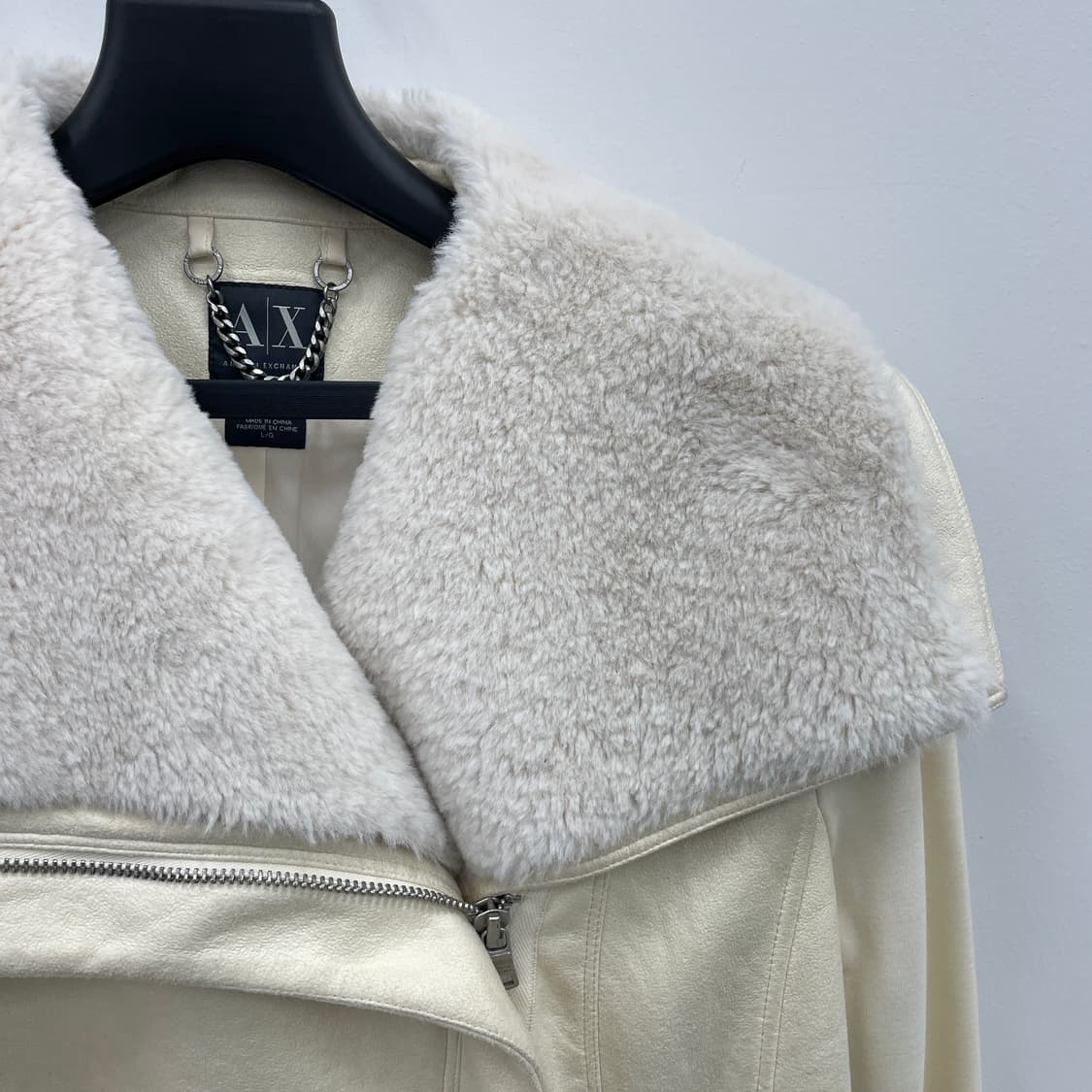 아르마니 익스체인지 페이크 무스탕 벨티드 집업 자켓 상품이미지5