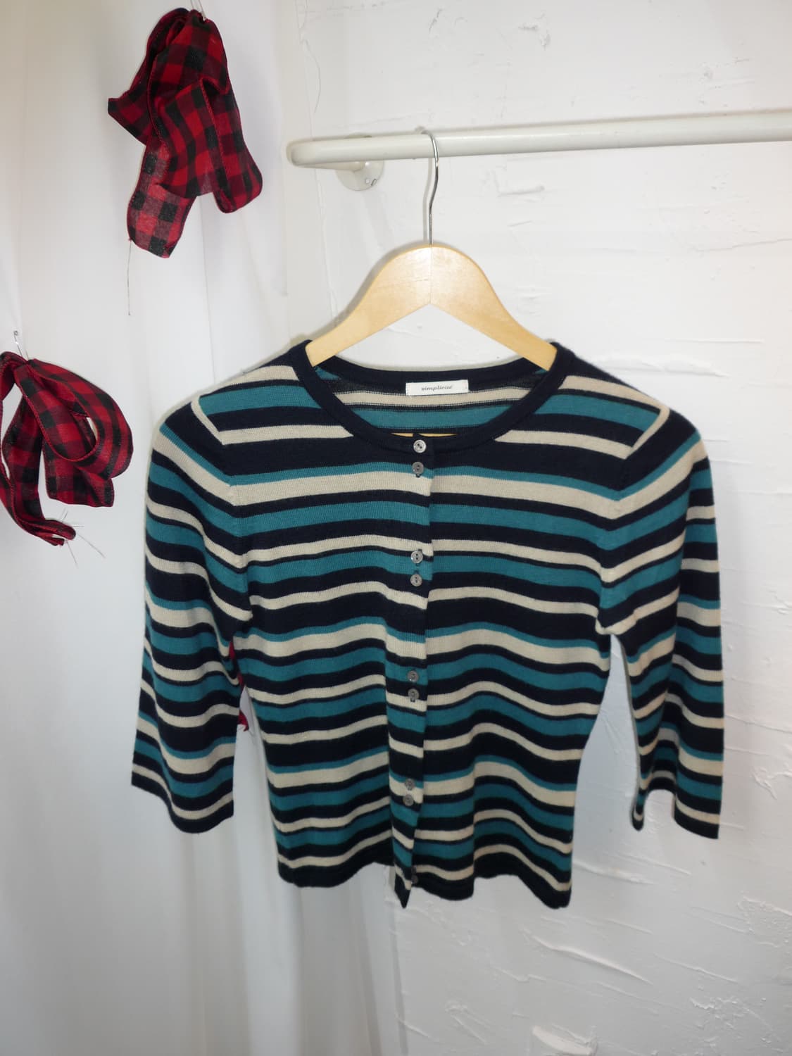 Twin buttons stripe cardigan 상품이미지5