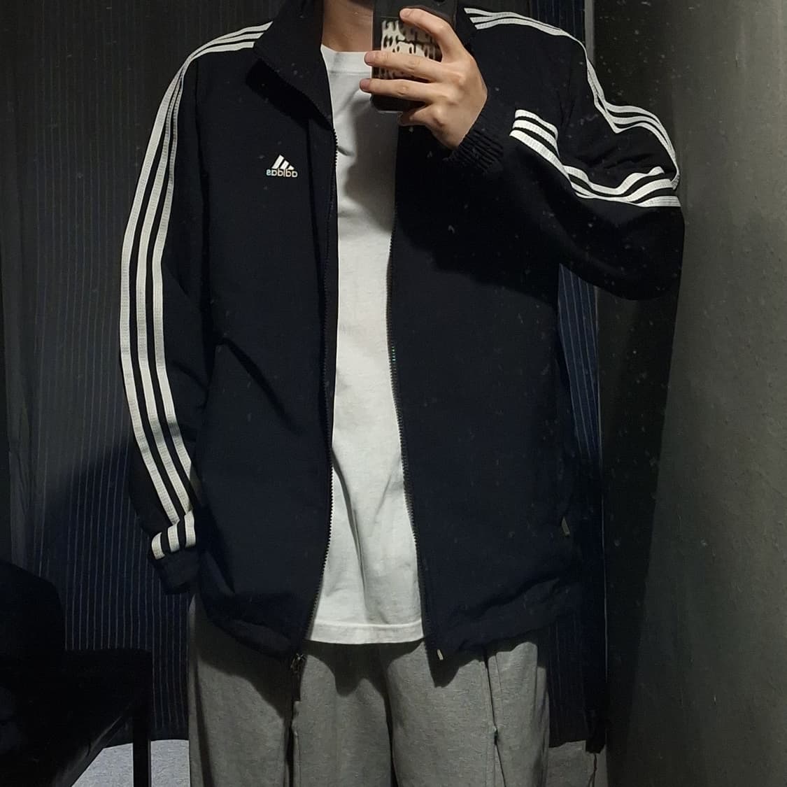 아디다스 00s 블랙 화이트 삼선 다슬러 우븐 래글런 올드스쿨 바람막이 상품이미지2