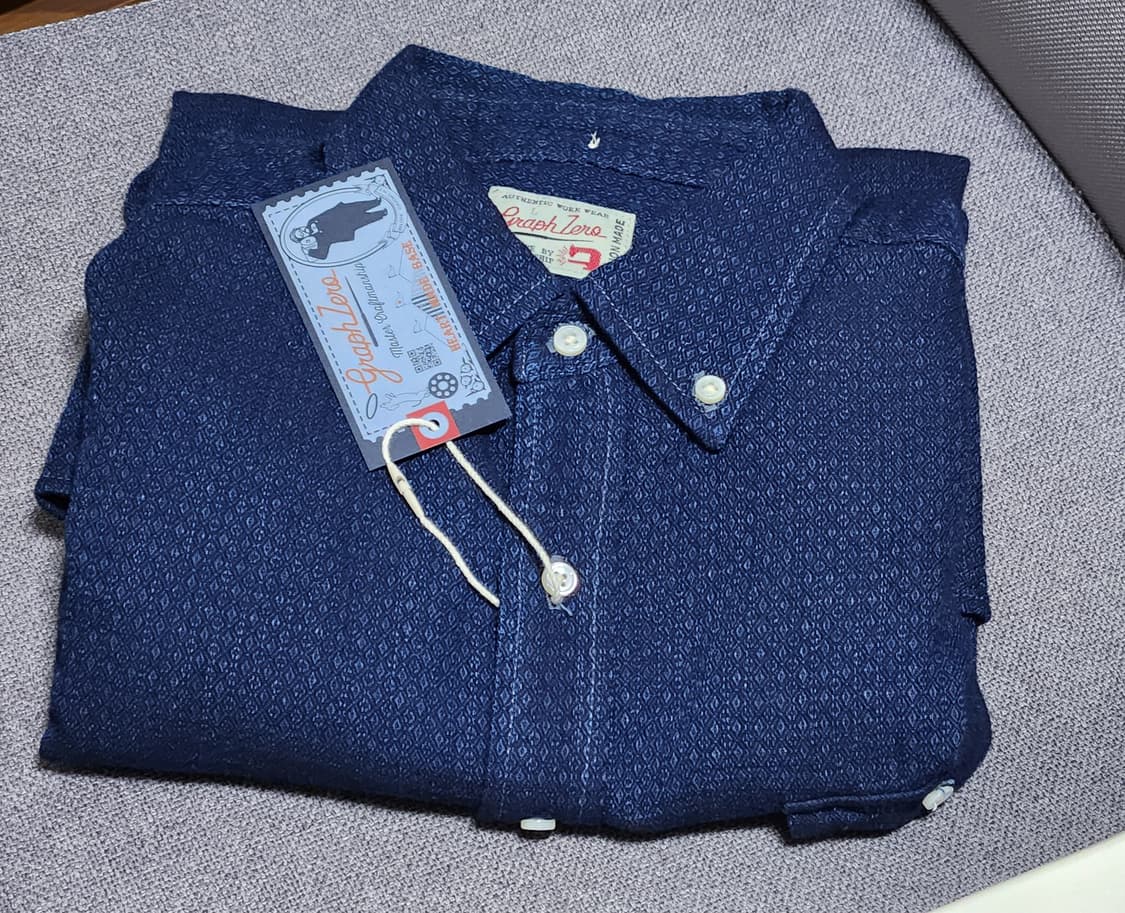 [새상품] Graphzero 그라프제로 오카야마 데님 자카드 셔츠 L 상품이미지1