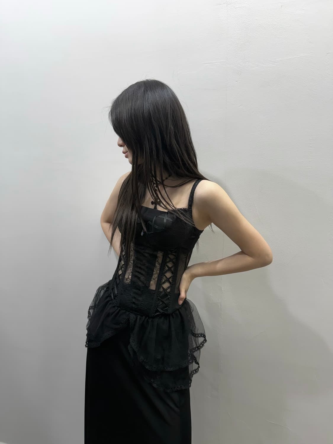 시스루 아일렛 디테일 코르셋 상품이미지6