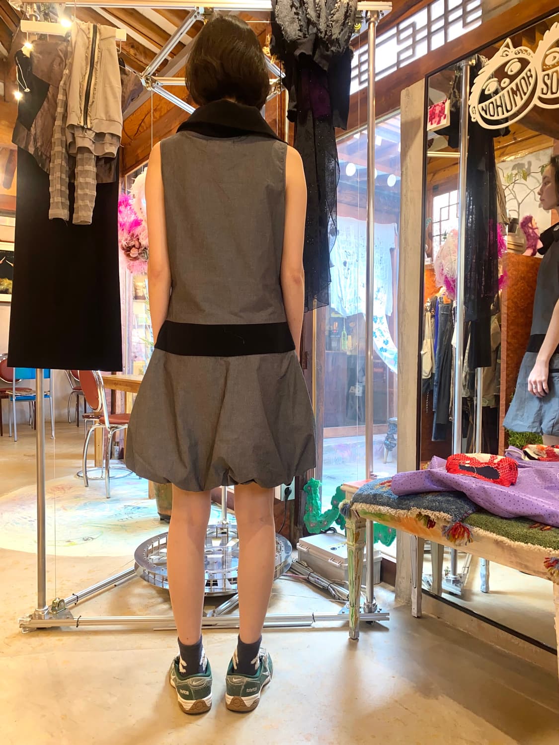 [Cache Cache] 90s 오피스 사이렌 벌룬 헴 드레스 상품이미지4