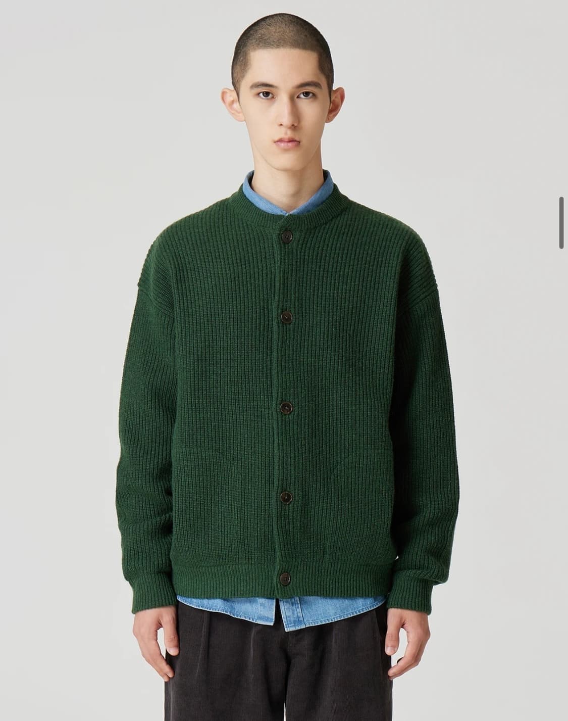 24/7 시리즈 울 점퍼 가디건 다크그린 L 상품이미지1