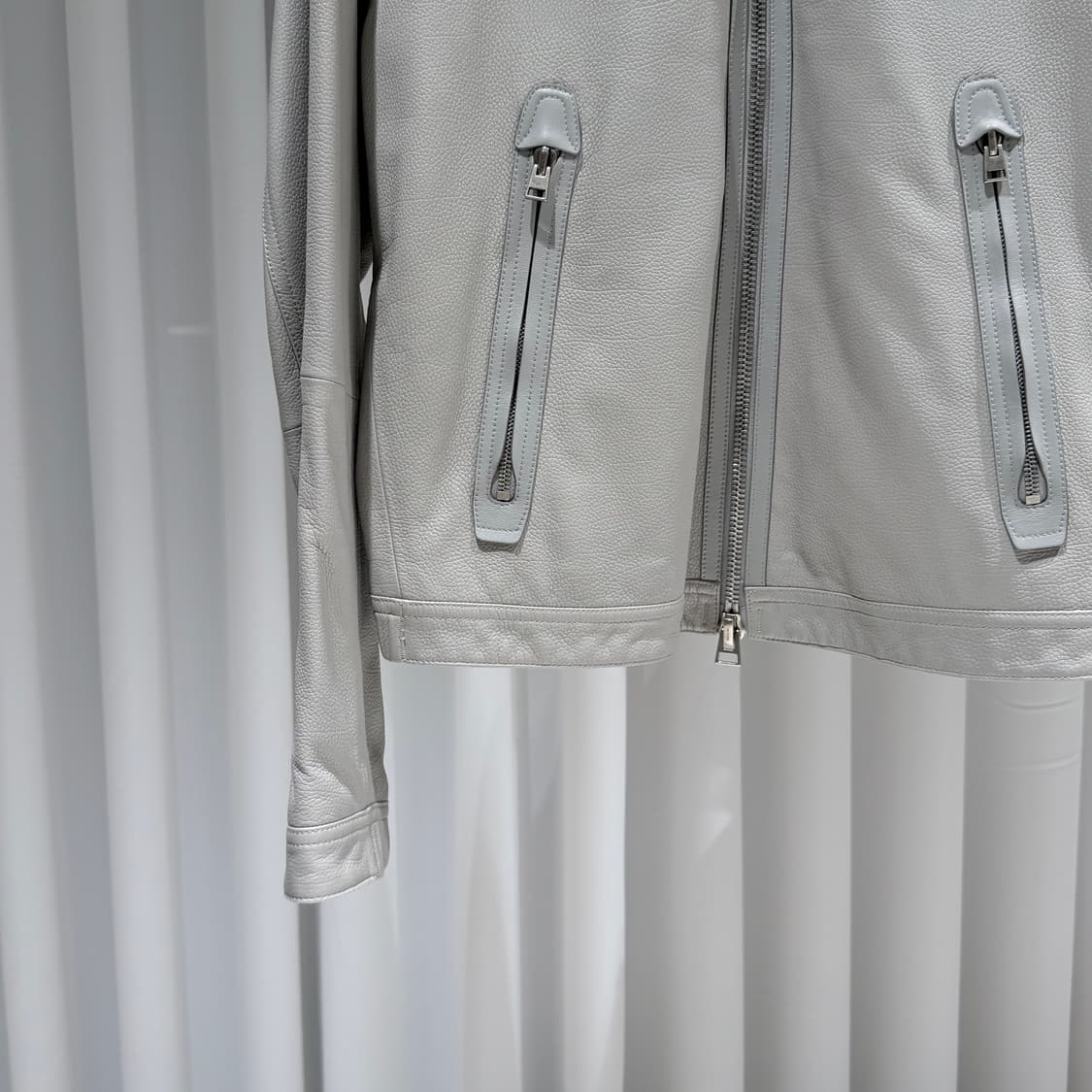 (A+/50) / 톰포드 레더 트리거 봄버 블루종 자켓 상품이미지5