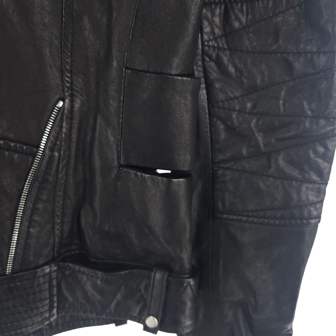 [여2]마쥬 블랙 양가죽 라이더 자켓[Y62-207] 상품이미지7