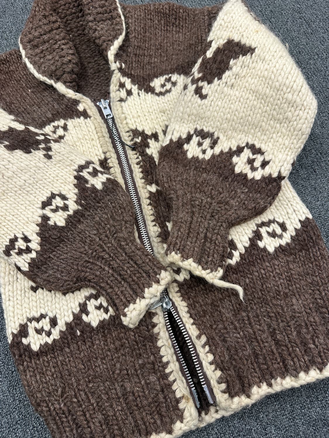 빈티지 코위찬 니트 집업 스웨터 상품이미지4