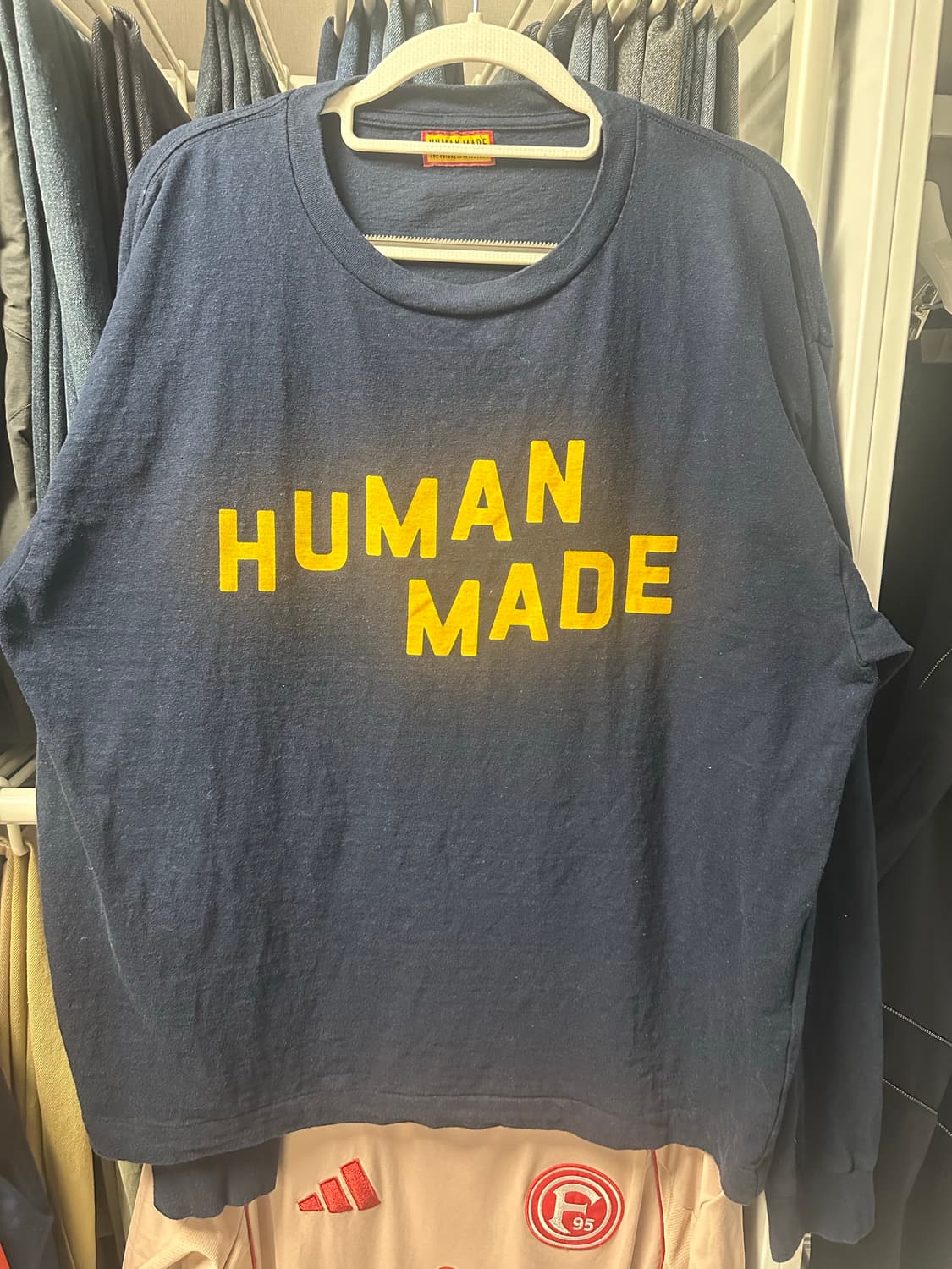 휴먼메이드 네이비 로고 롱슬리브 티셔츠 상품이미지1