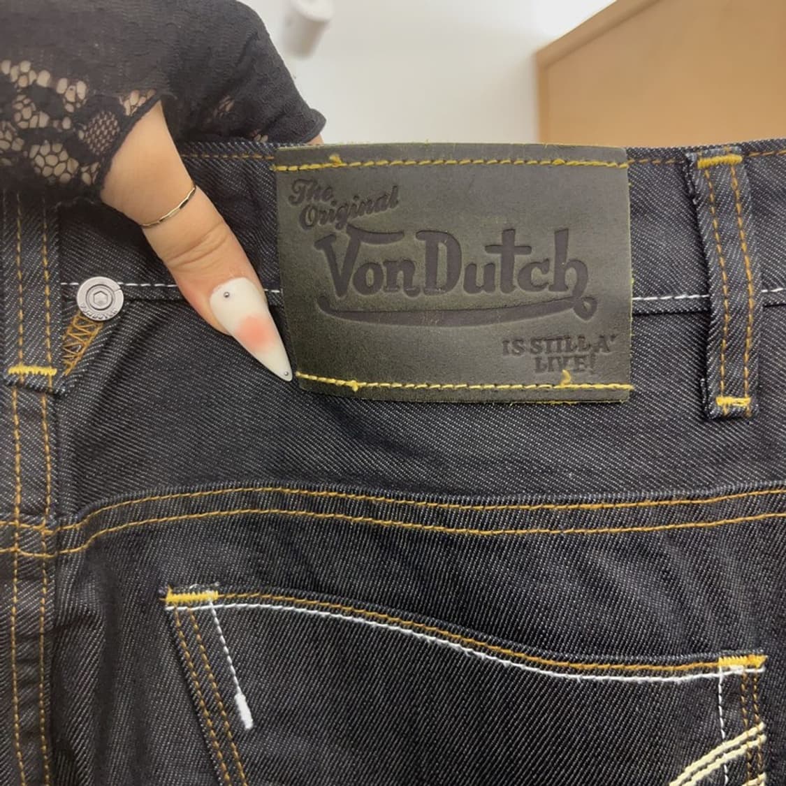 본 더치 올드스쿨 Y2K 키치 스티치 데님팬츠 30인치 C09365 상품이미지5