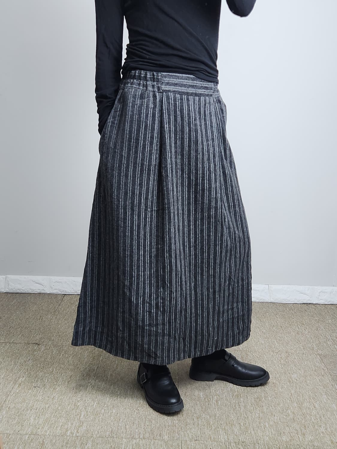 스트라이프 롱 스커트 상품이미지3