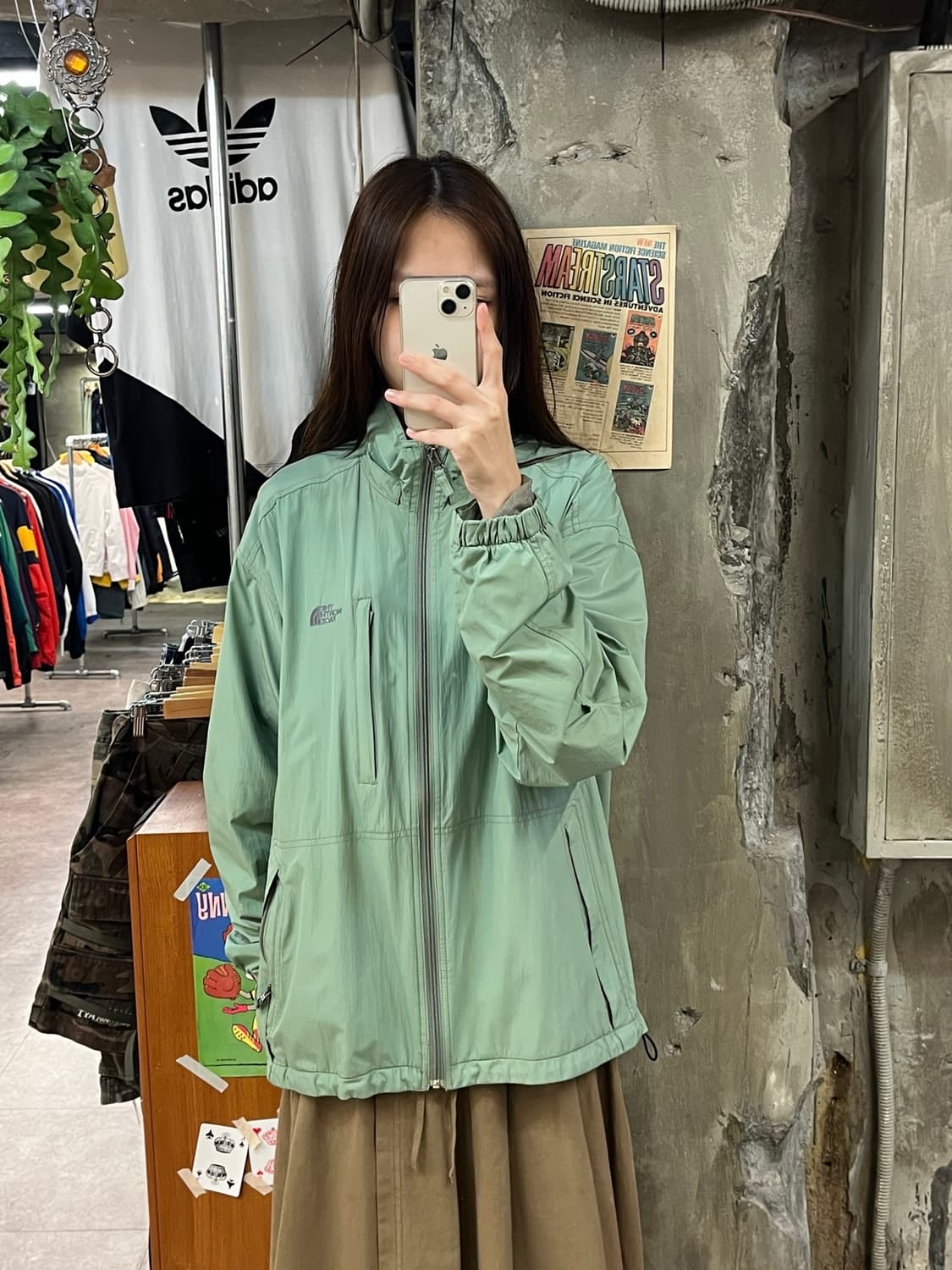 노스페이스 바람막이 그린 L #csz785 상품이미지2