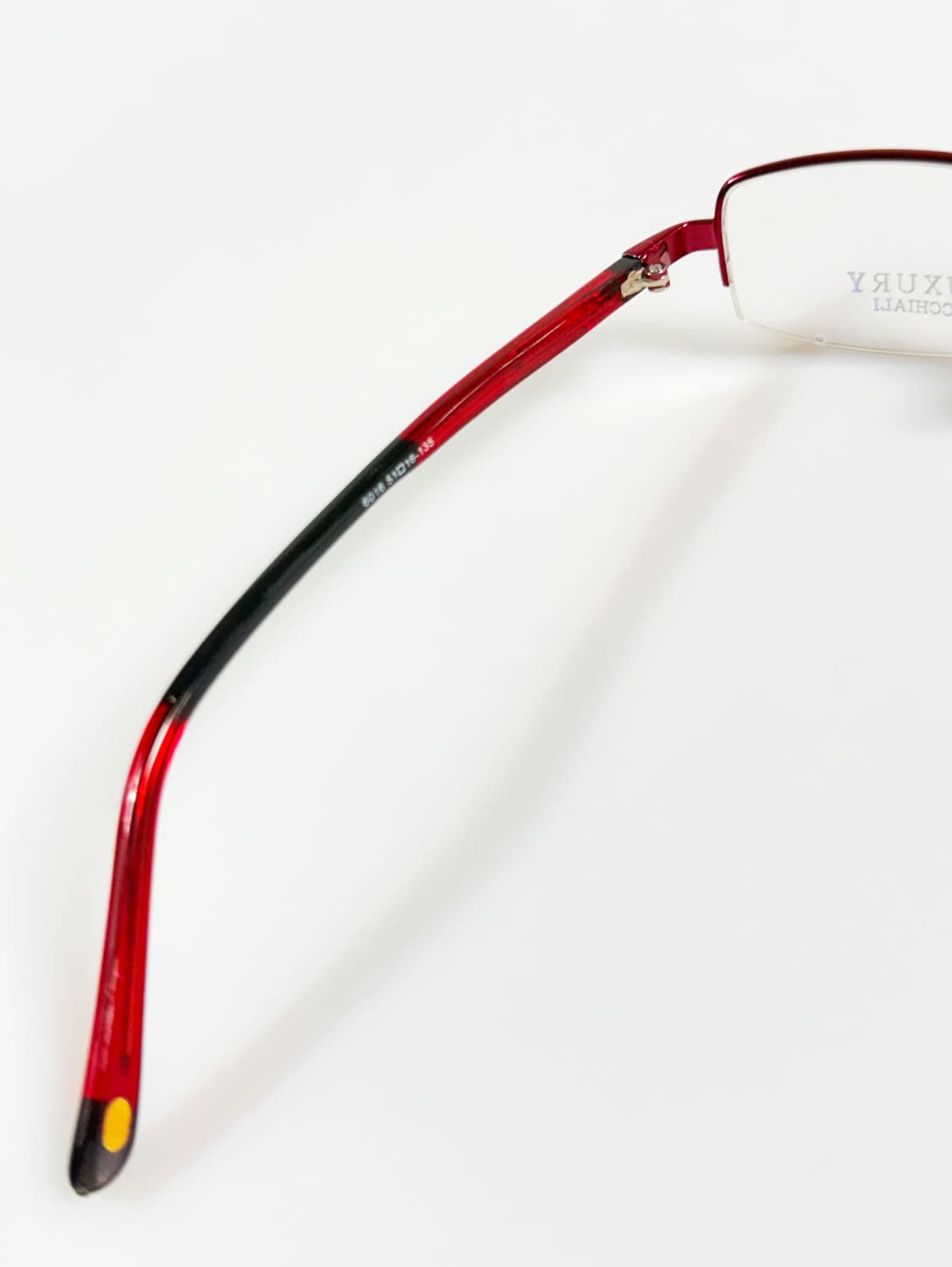 LUXURY OCCHIALI 레드 반무테 스퀘어 메탈 빈티지 안경 상품이미지7