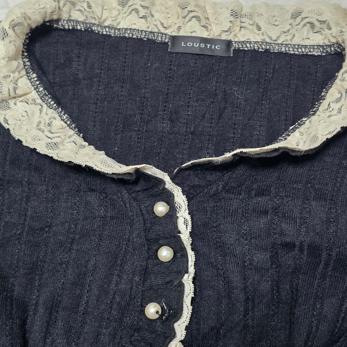 공겜여주 블랙모리걸 니트 블라우스 상품이미지4