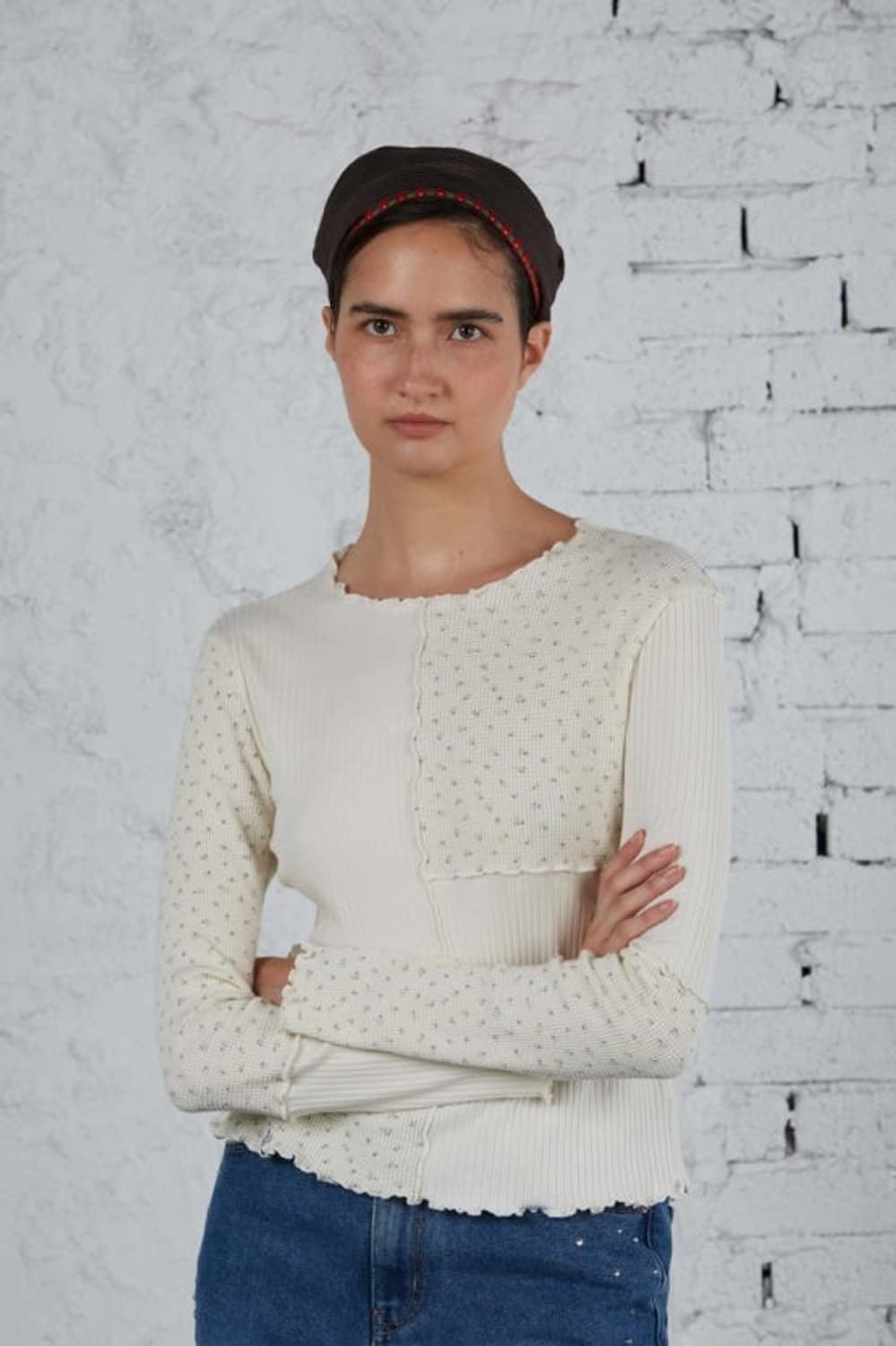 mused 패치웍 저지탑 아이보리 상품이미지2