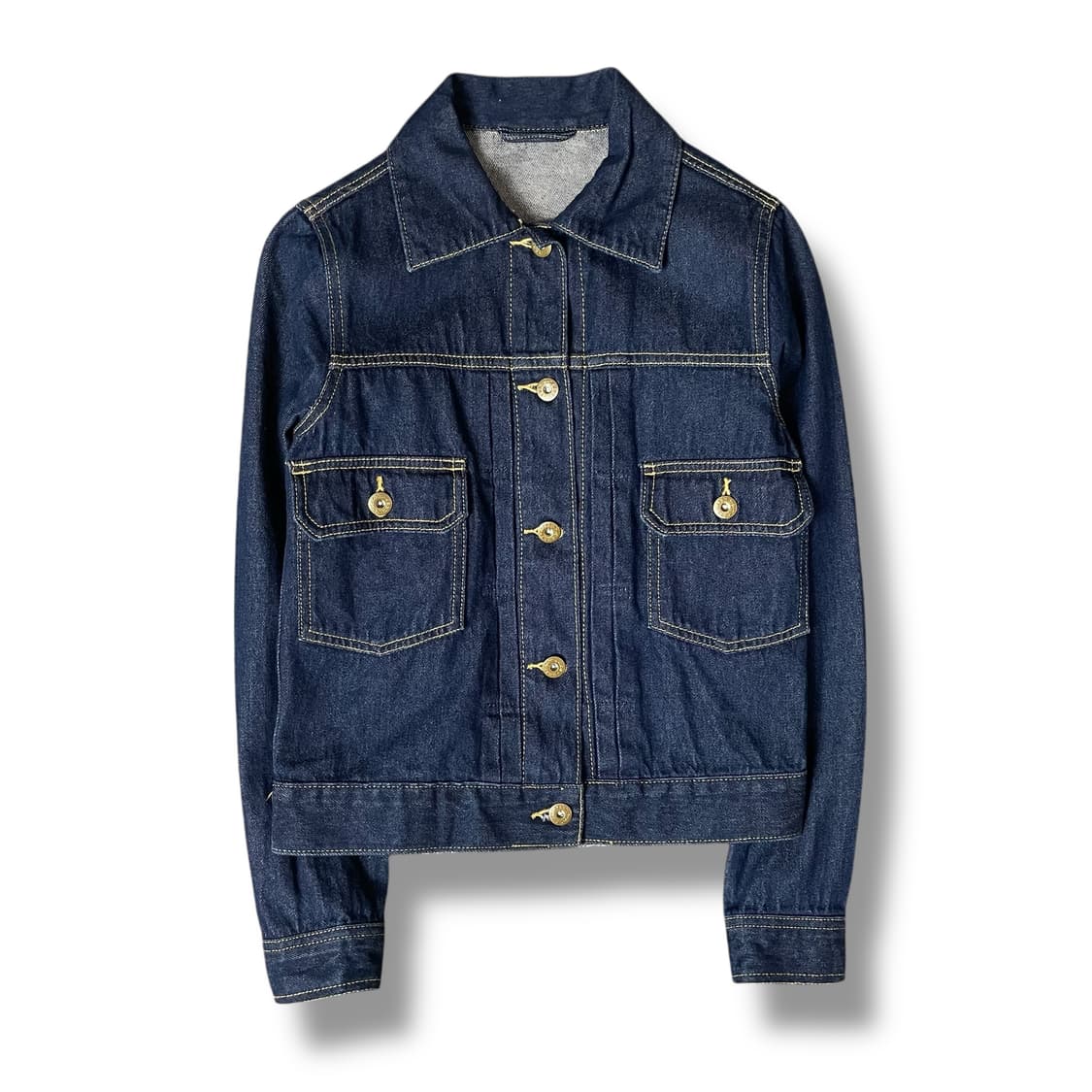 빈티지 투포켓 진청 크롭 청 자켓 상품이미지1