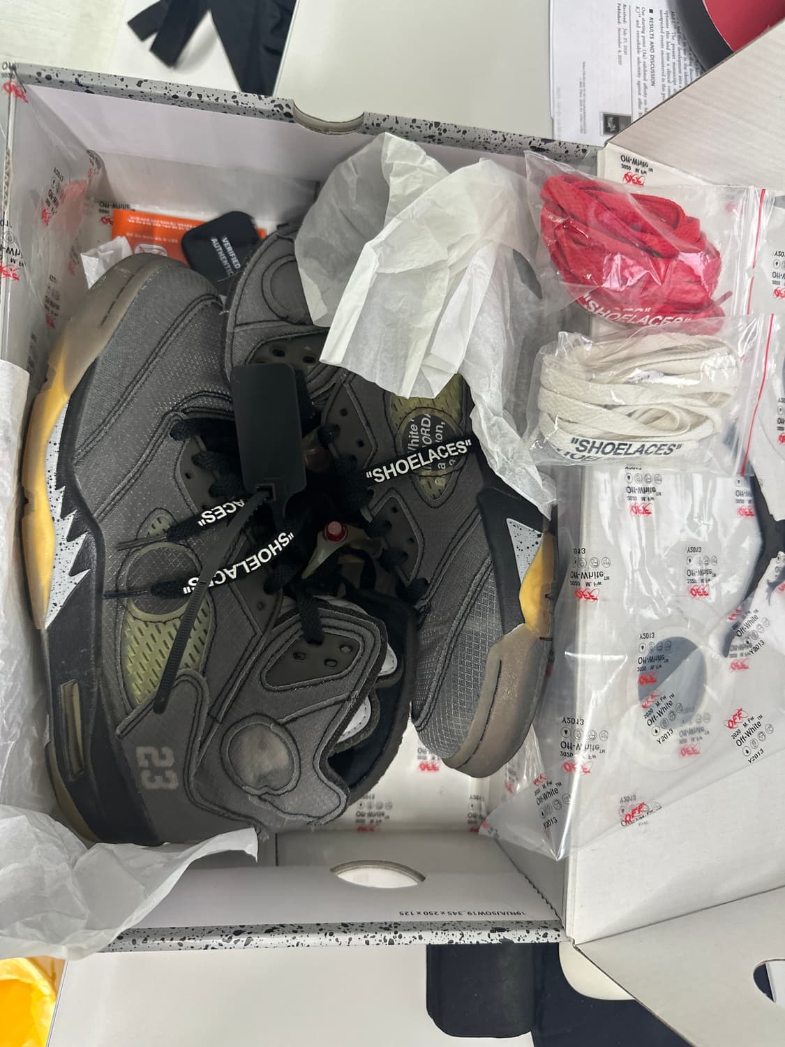 [265] 나이키 오프화이트 조던5 레트로 SP 블랙 모슬린 밑창보강 상품이미지10