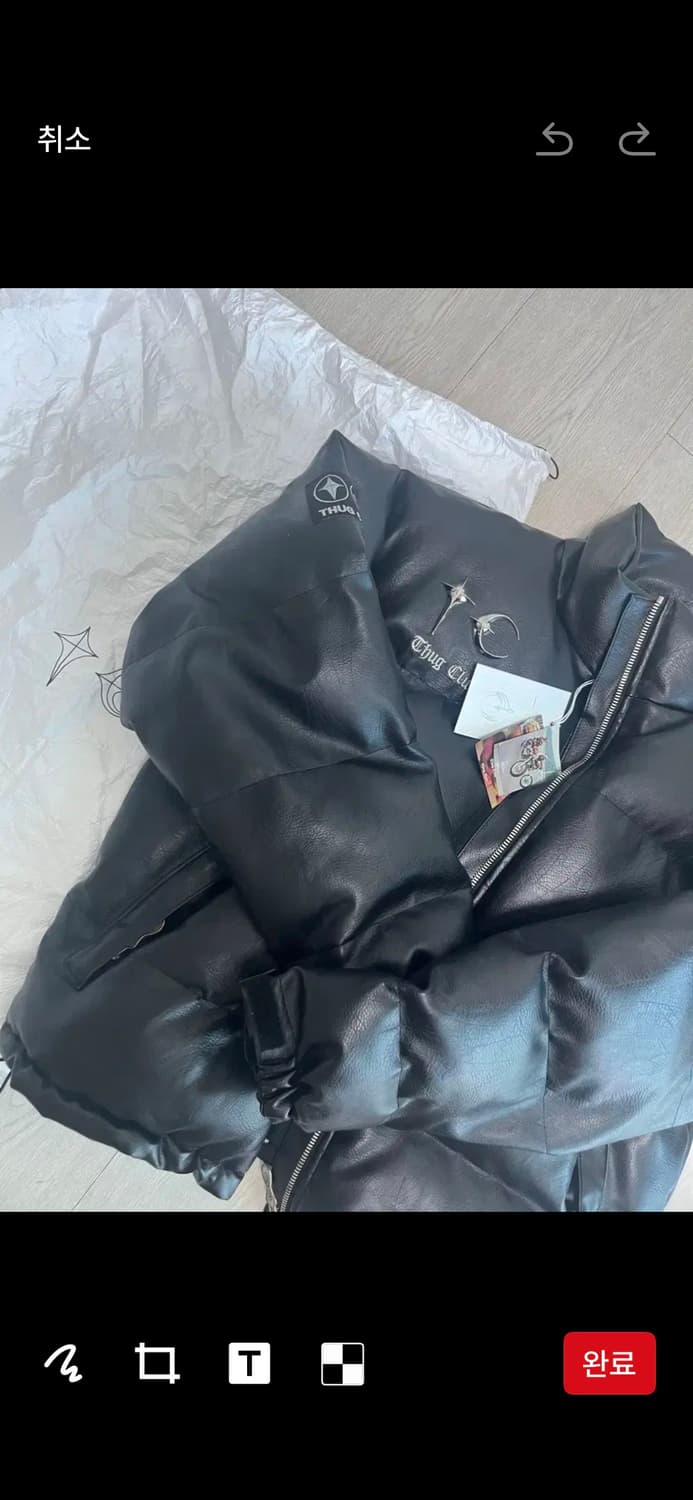 새상품급 풀구성 떠그클럽 가죽레더 패딩 상품이미지2