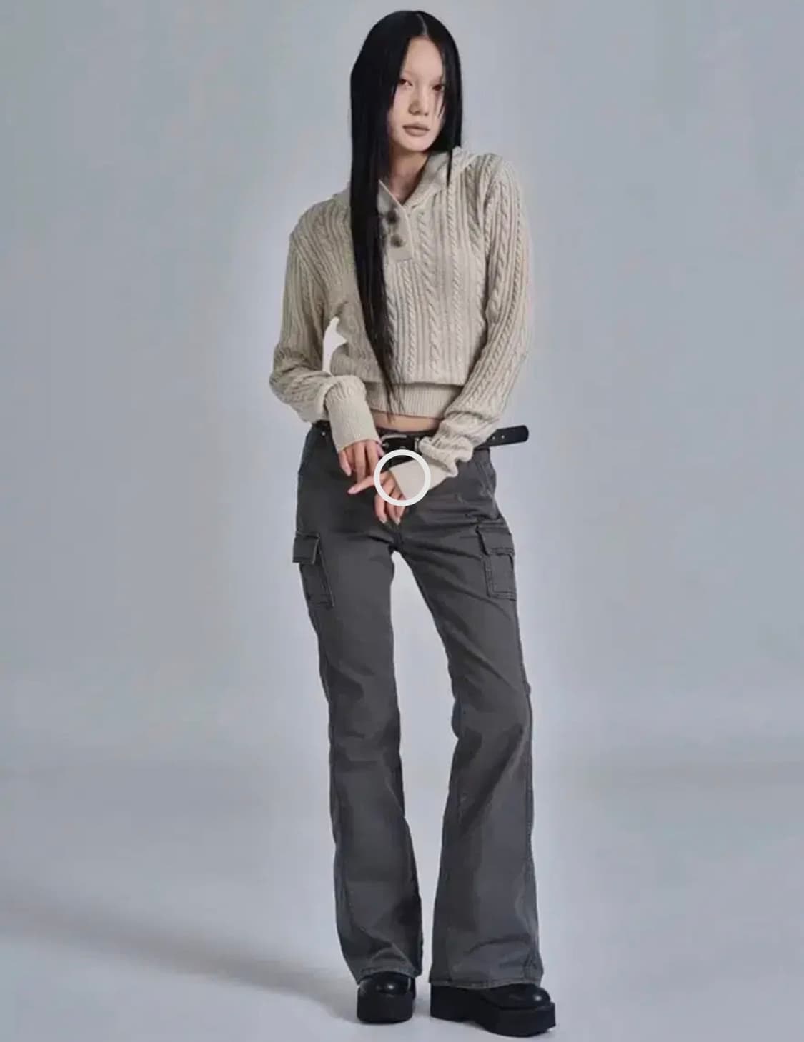 애즈온 카고 팬츠 s카키 상품이미지1
