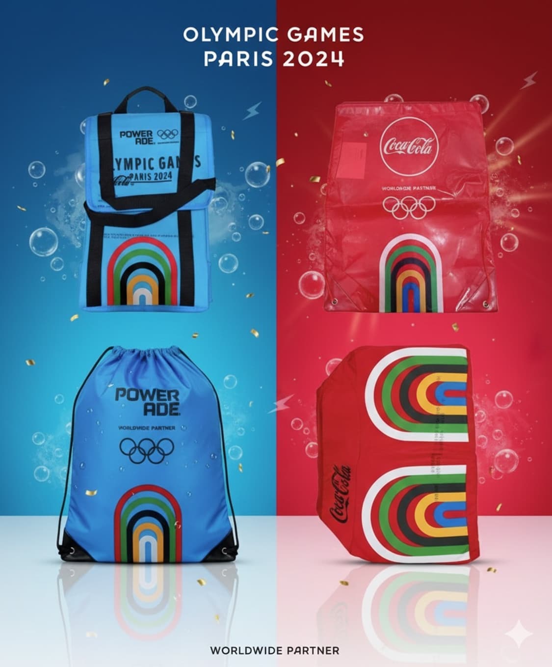 2024 파리올림픽 코카콜라 콜라보 가방4종세트 팝니다 상품이미지1