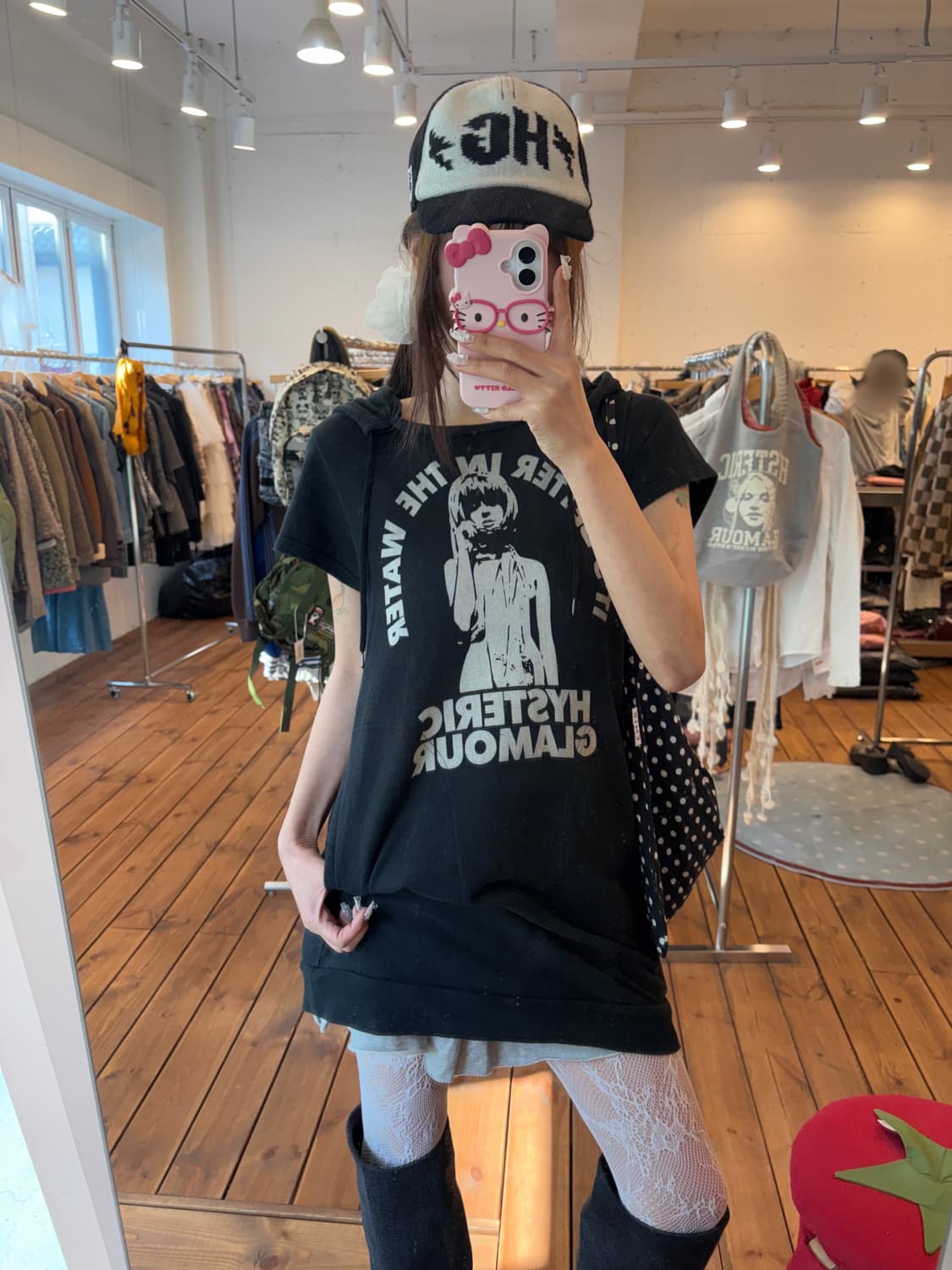 히스테릭글래머 반팔 후드 원피스 상품이미지5