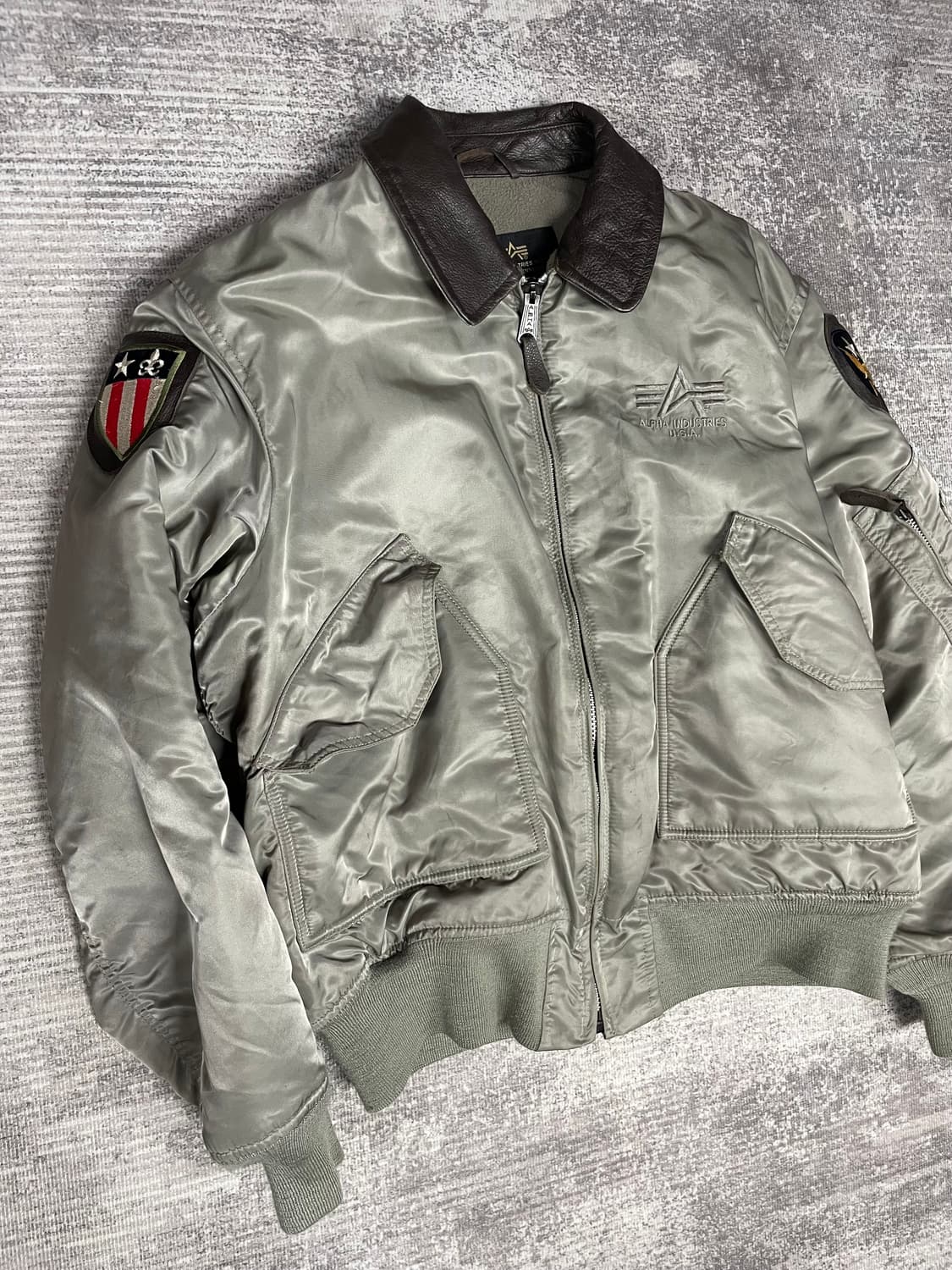 Vtg 알파 인다스트릿 레더카라넥  상품이미지10