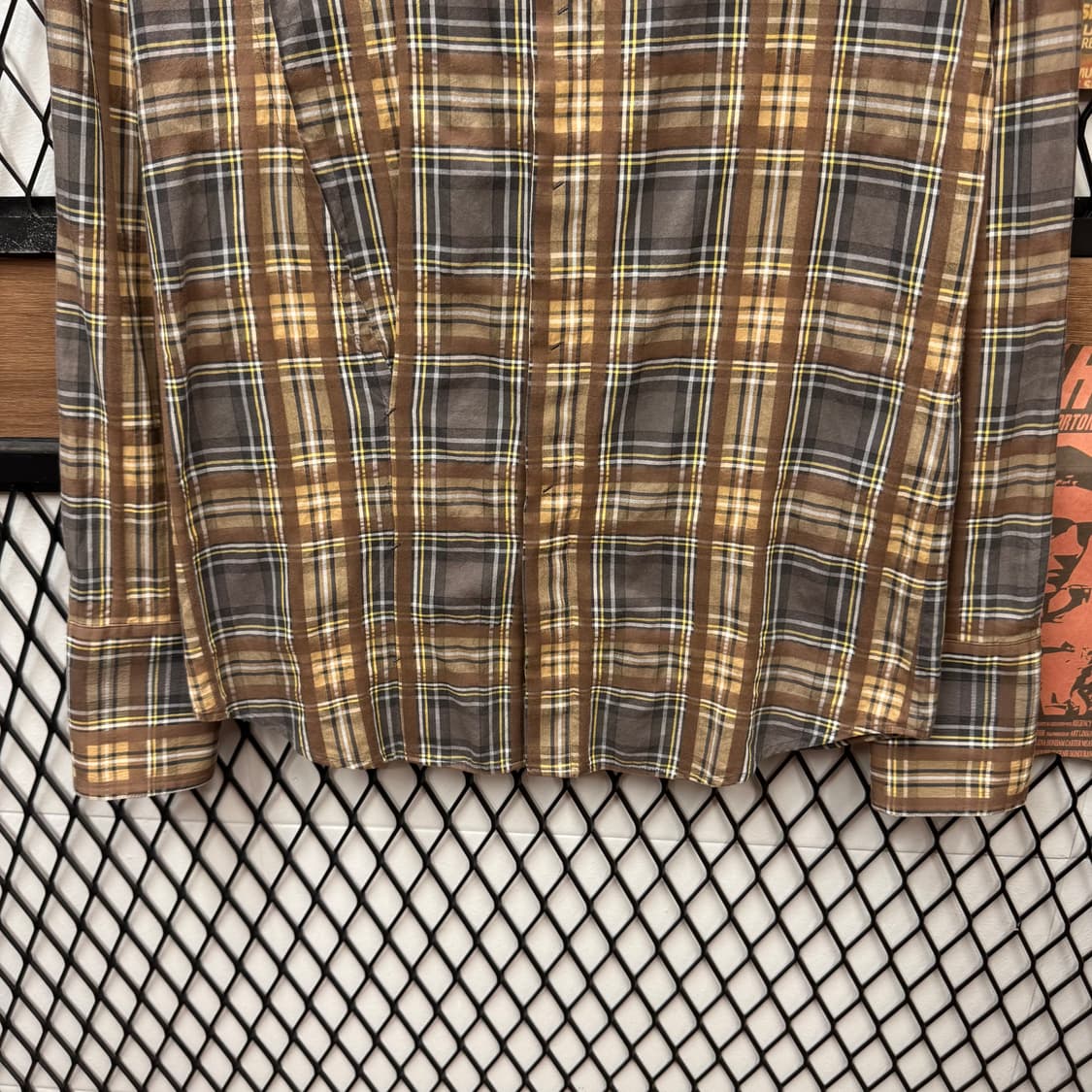 00s 솔리드옴므 타탄 체크 패턴 셔츠 브라운 상품이미지4