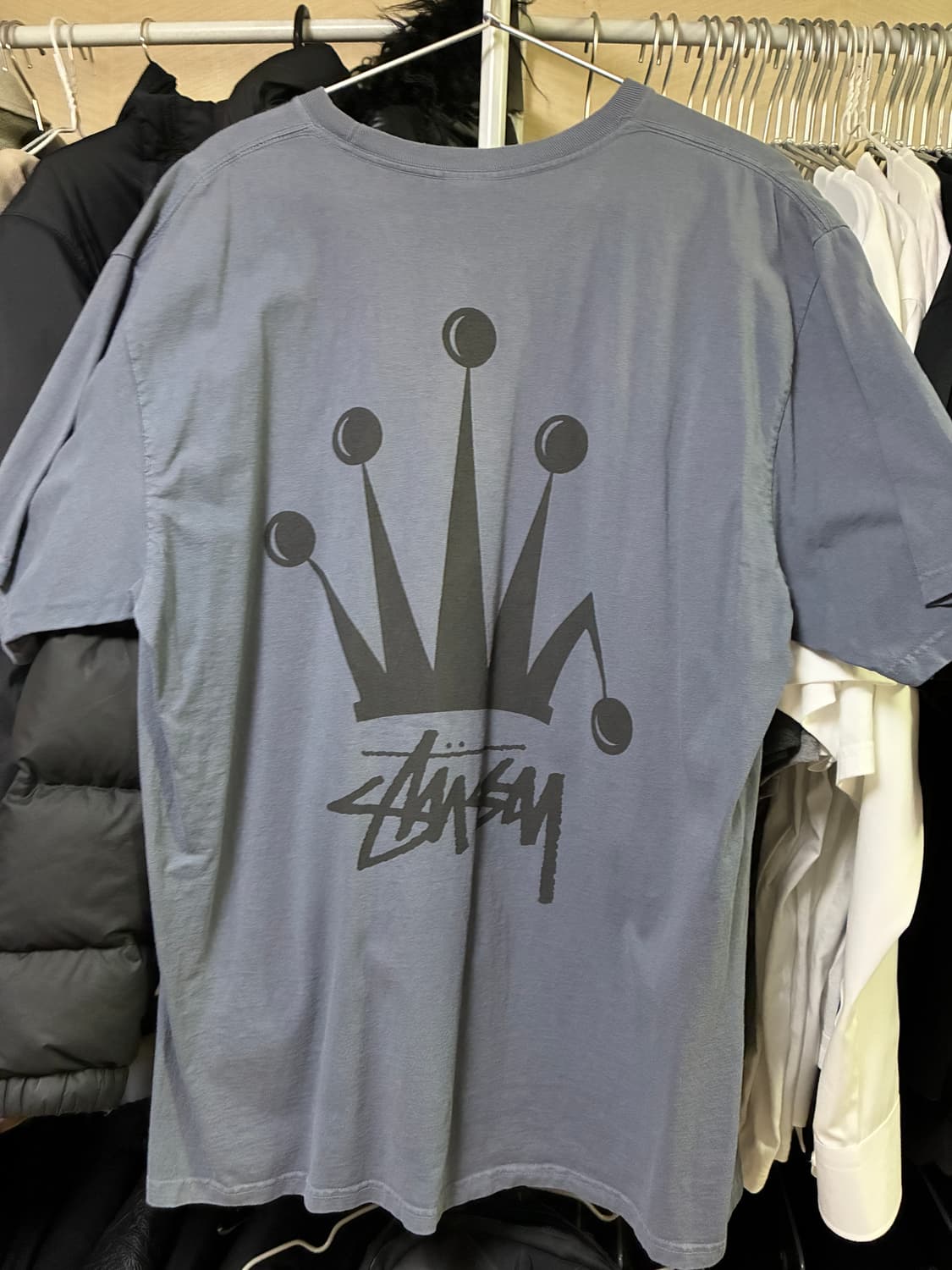 스투시 리갈 크라운 피그먼트 다이드 티셔츠 인디고 상품이미지2