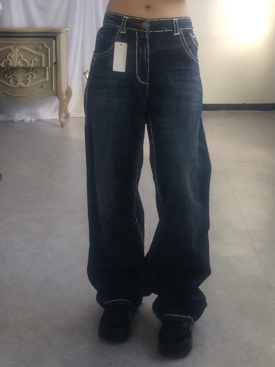 Back pocket point denim pants 상품이미지9