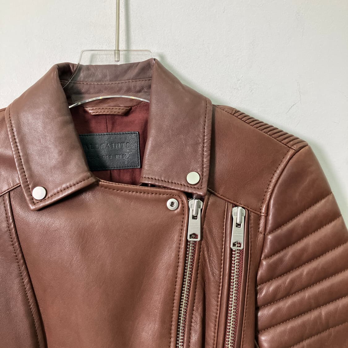 올세인츠 브라운 양가죽 바이커 자켓 34 상품이미지5