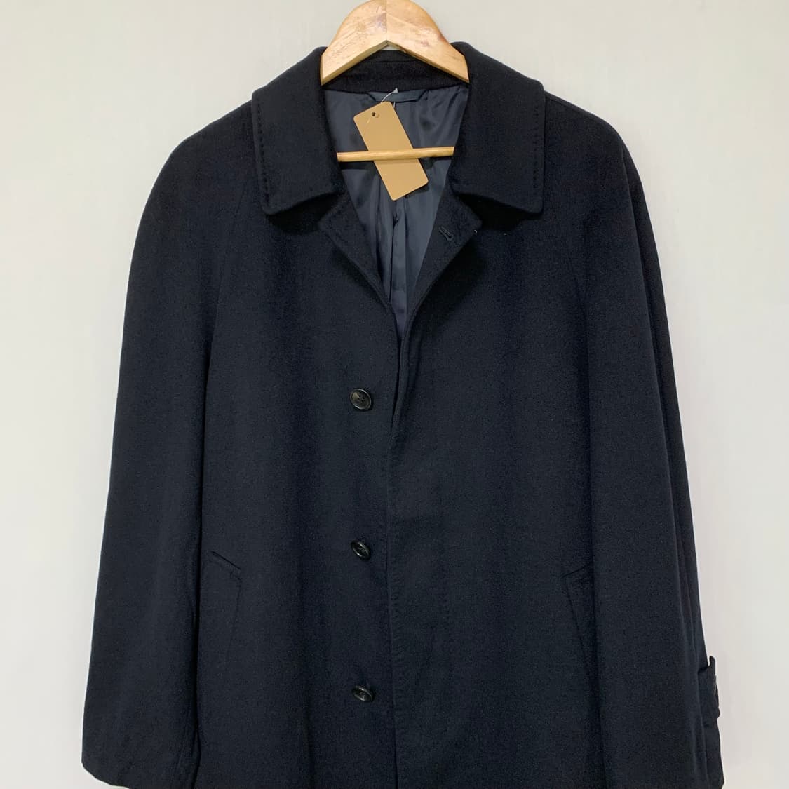 jpn 캐시미어 100% 버튼 하프코트 블랙 L 상품이미지4