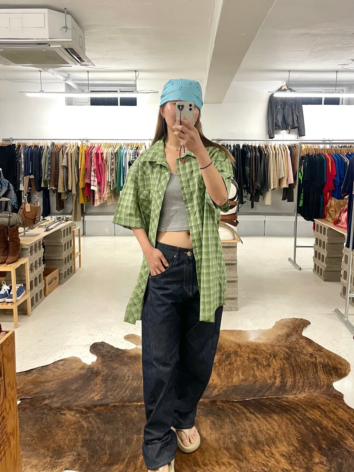 WRANGLER ombre check western shirts 옴브레 상품이미지4