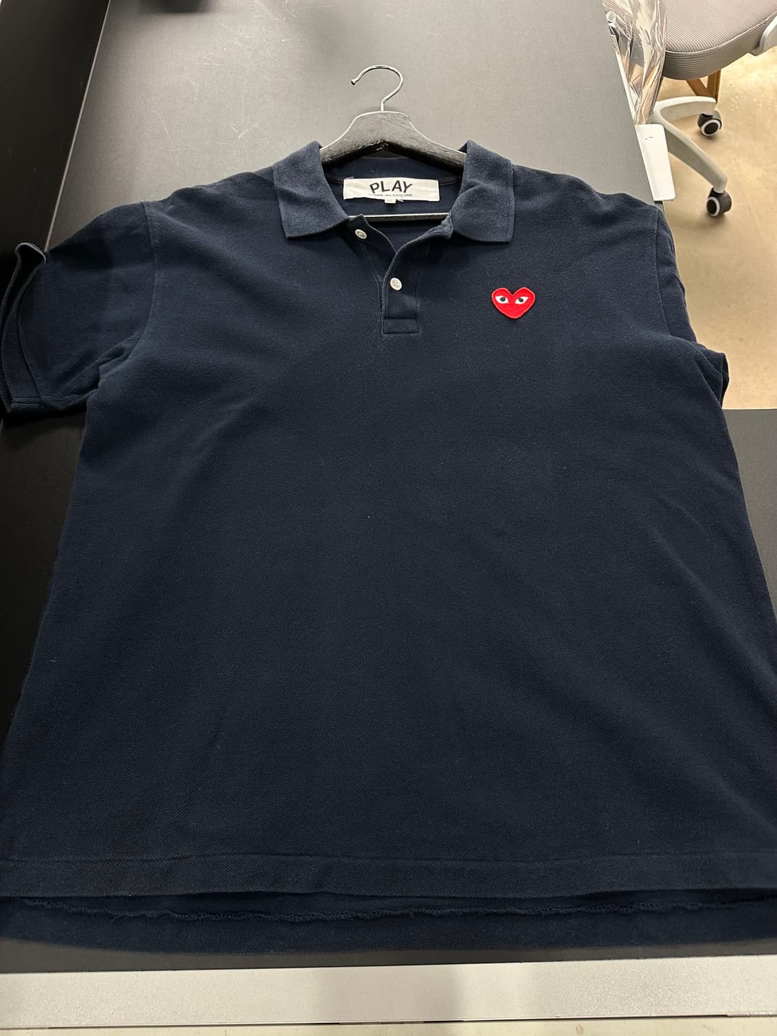 꼼데가르송 플레이 하트 Pk반팔티 네이비 상품이미지4