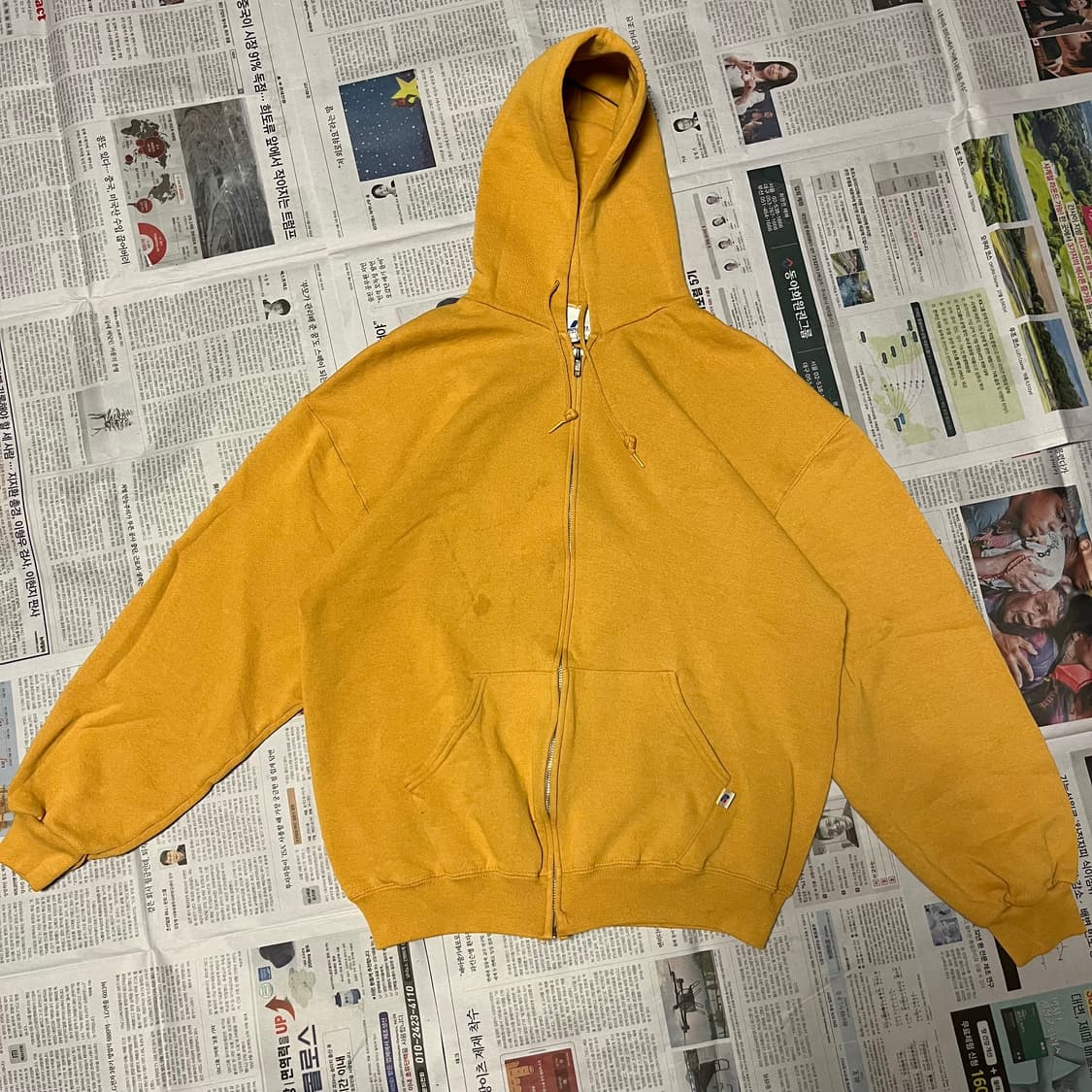 [L] 00s 빈티지 러셀 후드집업 머스타드 상품이미지1
