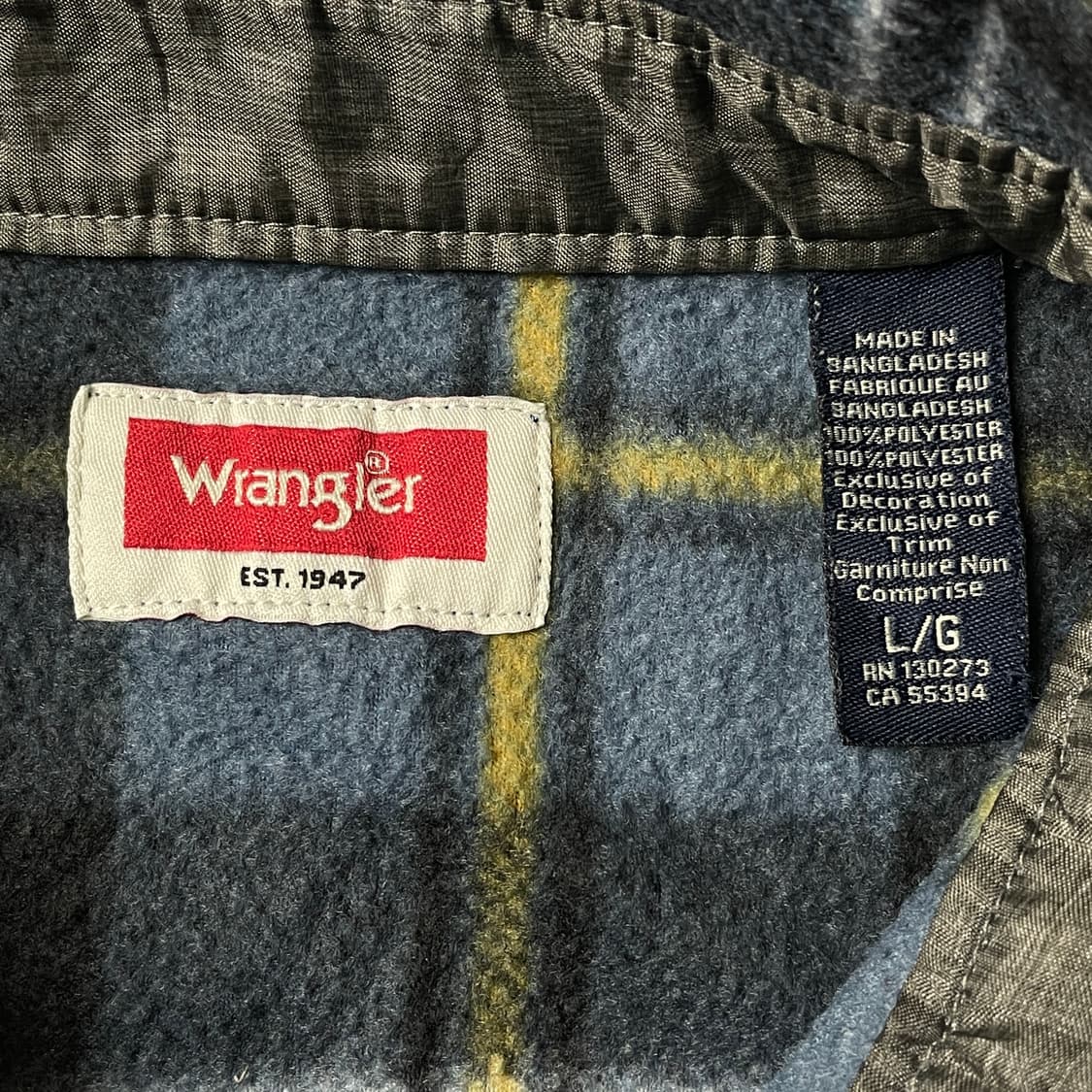 WRANGLER 랭글러 빈티지 블루 체크 플란넬 셔츠자켓 A00453 상품이미지9
